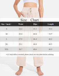 Womens Harem Pants High Waisted Drawstring Casual Flowy Yoga Joggers