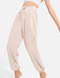 Womens Harem Pants High Waisted Drawstring Casual Flowy Yoga Joggers