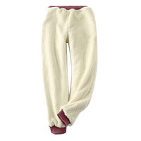 Sherpa Fleece Lined Sweatpants Solid Drawstring Pockets