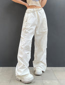 Baggy Pants for Women Drawstring Elastic Low Waist Cargo Pants Y2k Streetwear